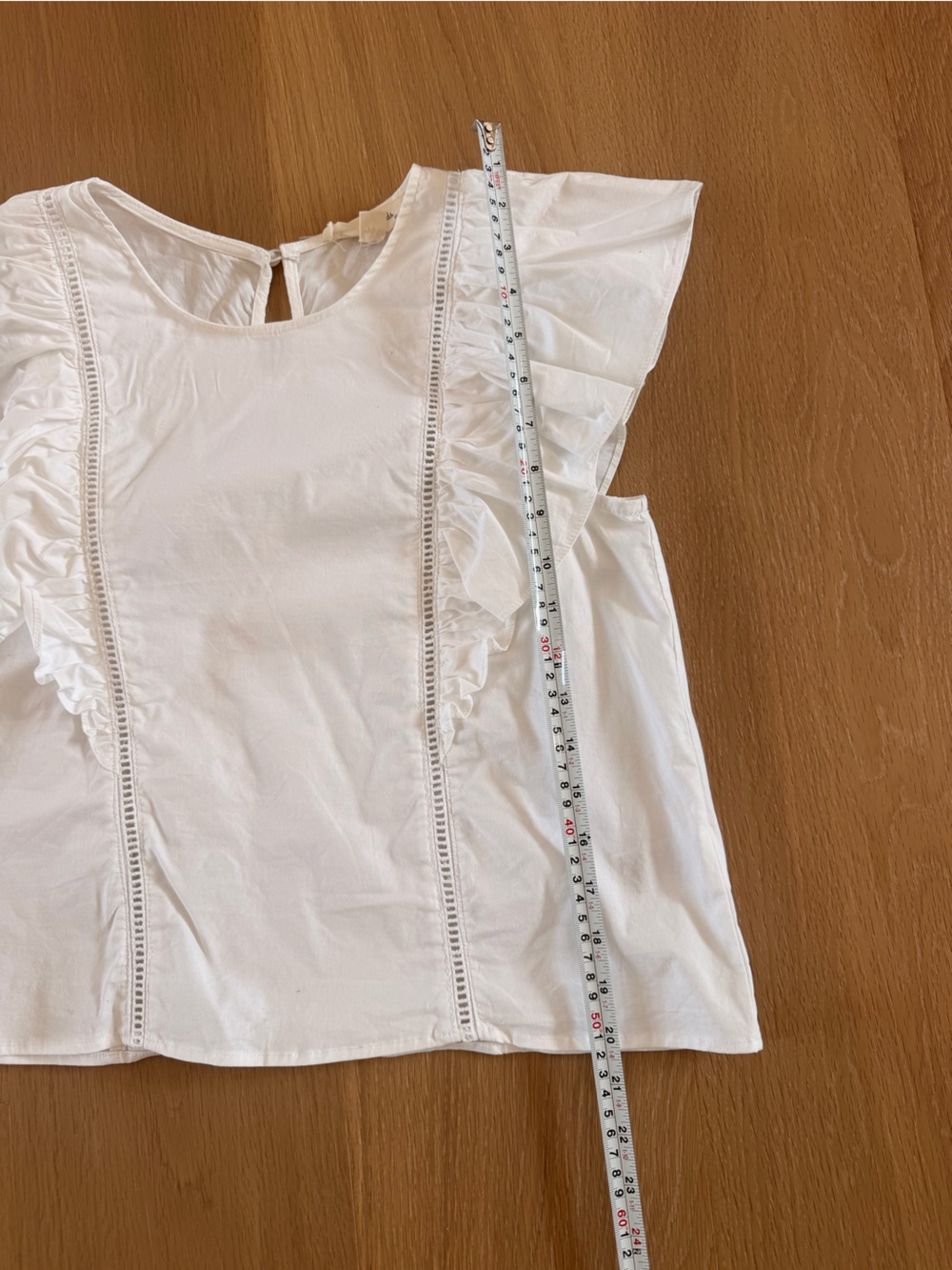 Painted Threads White Ruffle-Trim Cotton Blouse - Picture 7 of 9